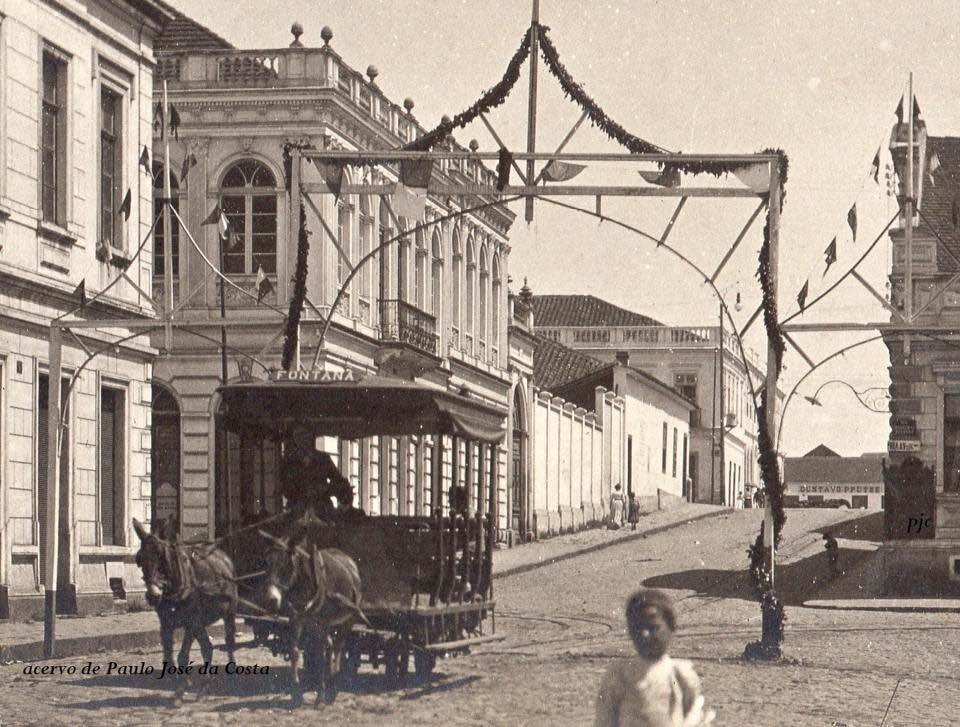 Bondinho na rua Barão do Rio Branco - Década de 1900