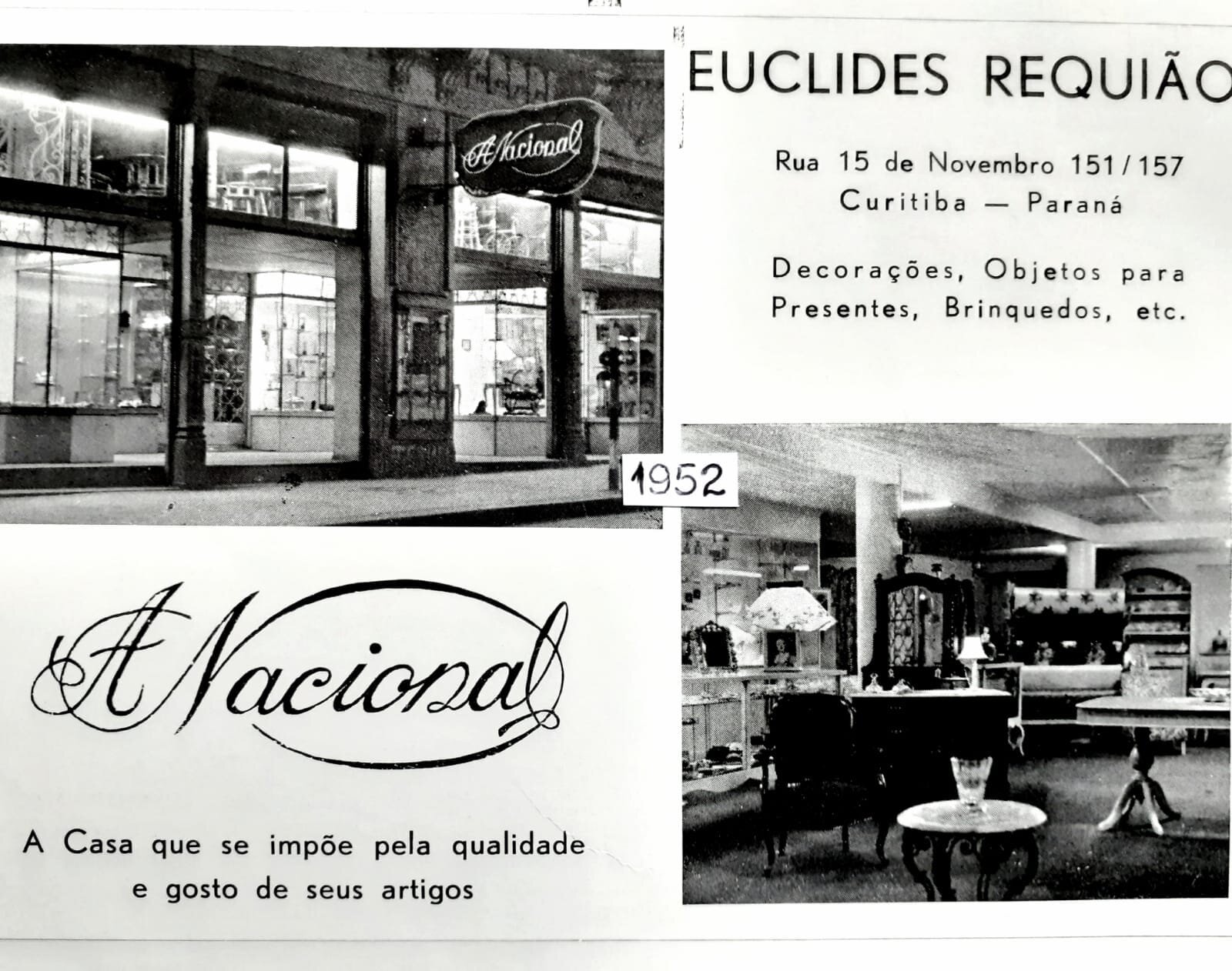 Loja A Nacional de Euclides Requião - 1928 e 1952