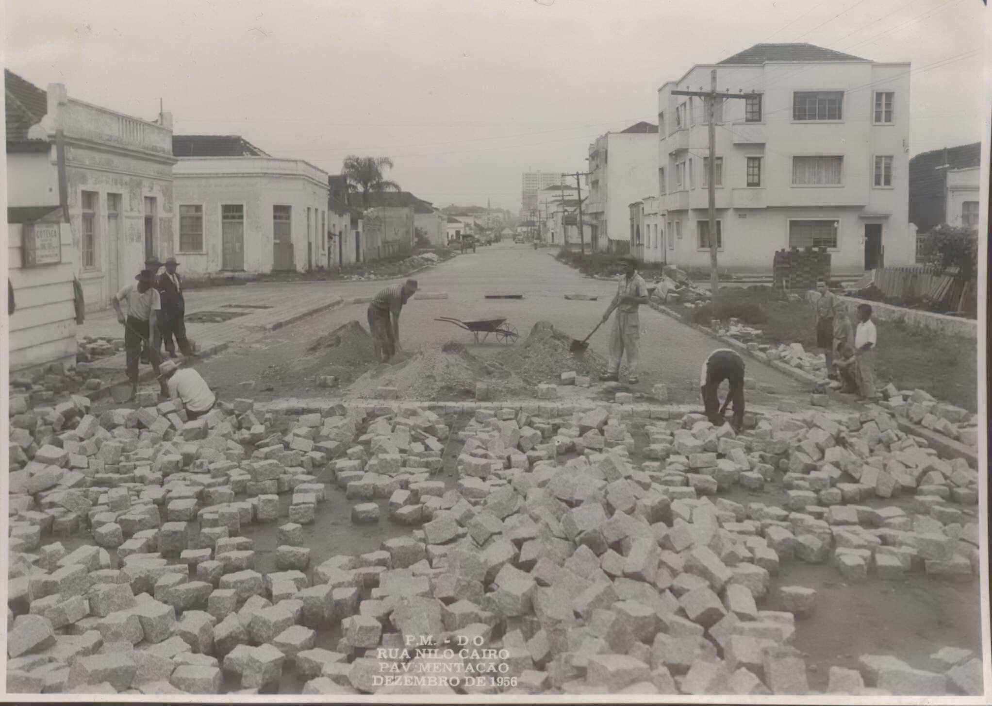 Pavimentação rua Nilo Cairo - 1956